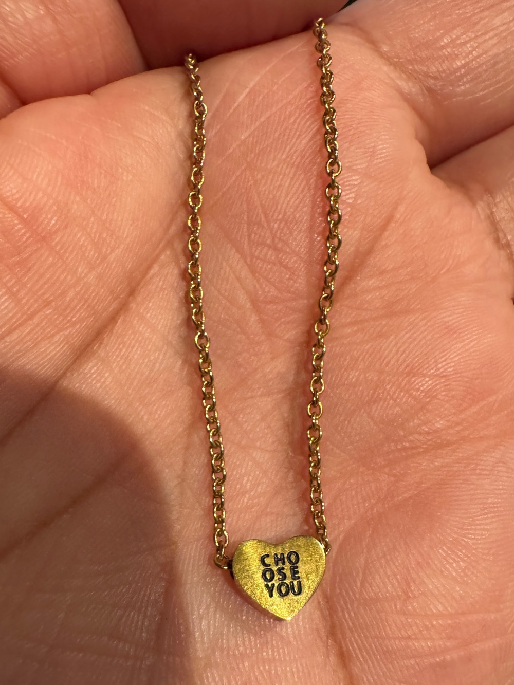 Gold Heart 'CHOOSE YOU' Pendant Necklace - Women Jewelry
